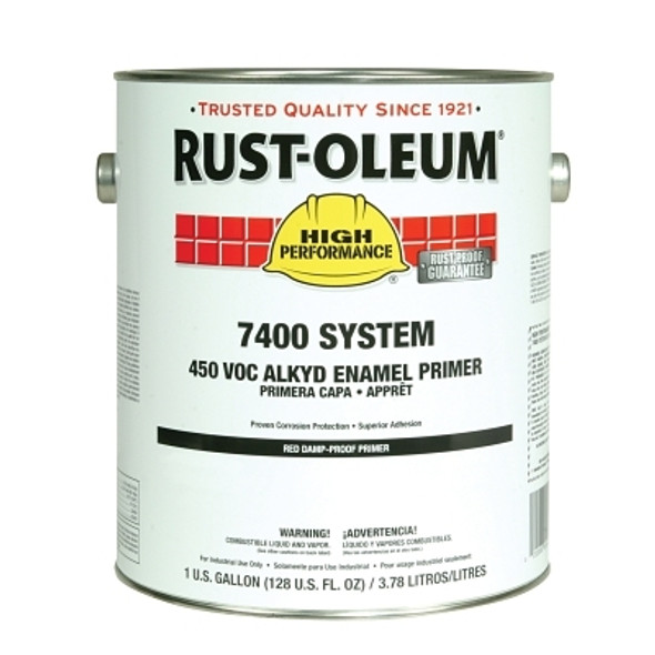 Rust-Oleum High Performance 7400 System Alkyd Enamel Primers, 1 Gallon Can, Red, Flat (2 CN / CA)