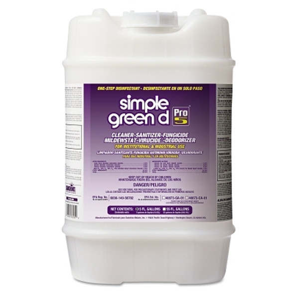 Simple Green Pro 5 Disinfectants, Odorless, 5 gal Pail (1 PA / PA)