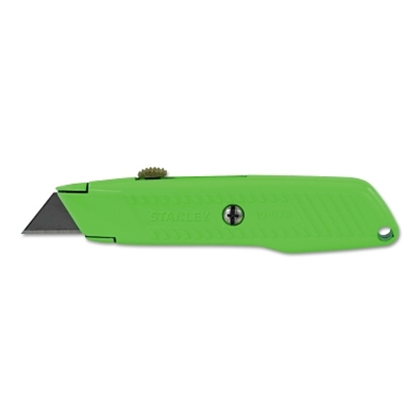 Interlock High Viz Retractable Utility Knife, 5-7/8 in L, Carbon Steel, Green (1 EA)