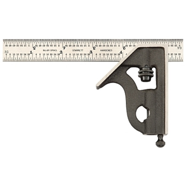 L.S. Starrett 11H Series Combination Squares, 6", 1/64" @ 1"; 16ths; Quick Read 32nds, 64ths (1 EA / EA)