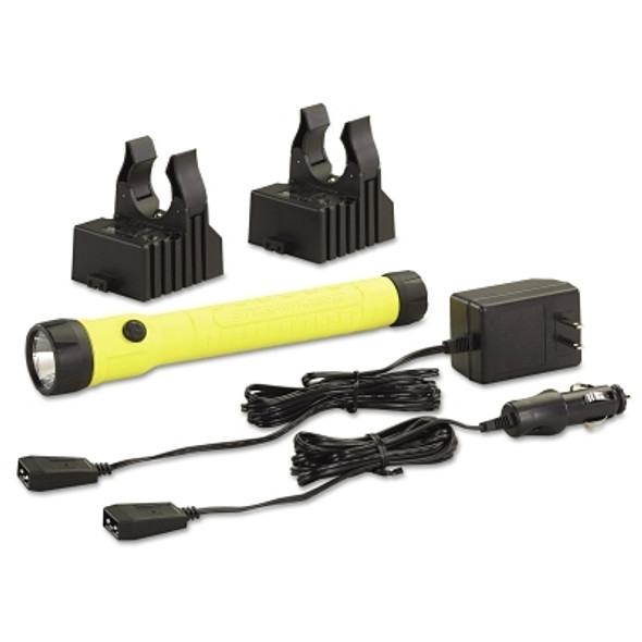 Streamlight PolyStinger LED Haz-Lo Rechargeable Flashlight, 4 Cell, 260 Lumens, Yellow, AC/DC Charger (1 EA / EA)