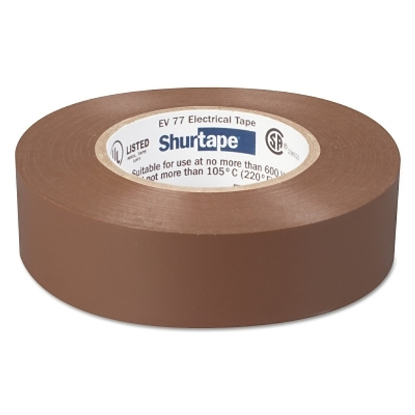 Shurtape EV 77 Professional Grade Electrical Tapes, 66 ft x 3/4 in, Brown, 100/case (100 RL / CA)