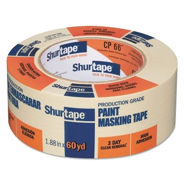 Shurtape CP 66 Contractor Grade High Adhesion Masking Tapes, 48 mm x 55 m, Natural (24 RL / CA)