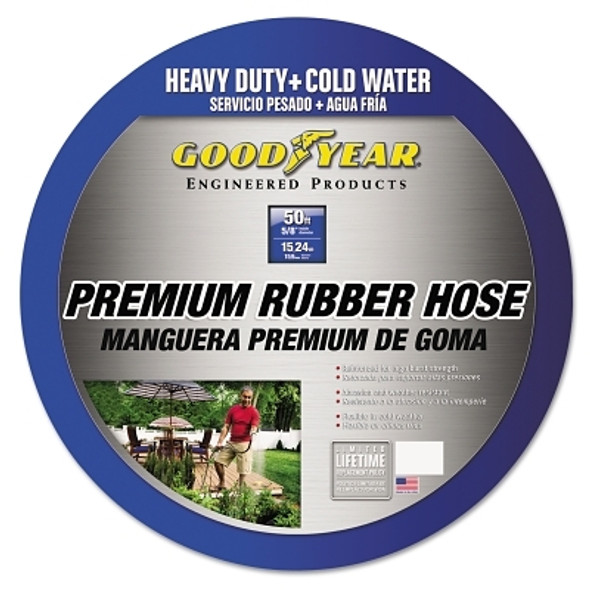 Heavy-Duty Contractors Water Hoses - Coupled, 5/8 in X 50 ft, Black (1 PC / PC)