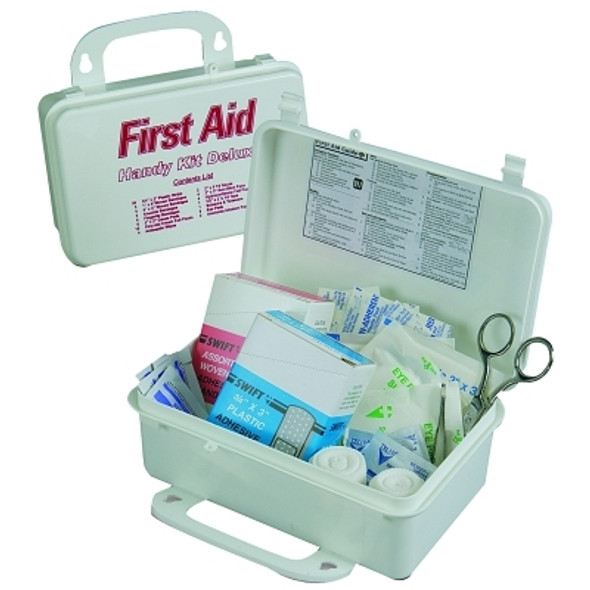 Handy Deluxe First Aid Kit, Treats Cuts, Bruises, Eye Care and Burns, Plastic Case (1 EA)