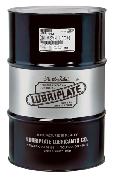 Lubriplate SYN LUBE 46, Synthetic PAO fluid for hydraulic systems and air compressors, ISO-46 (55 Gal / 400lb. DRUM)