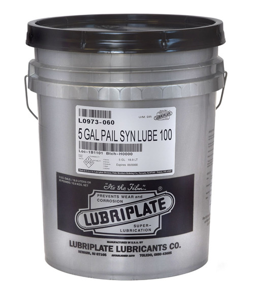 Lubriplate SYN LUBE 100, Synthetic PAO fluid for air compressors and circulating systems, ISO-100 (5 GAL PAIL)
