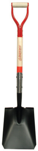 Square Transfer Shovel, 28" D-Grip White Ash Handle, 9 1/2x12, Forward Turn Step (1 EA)