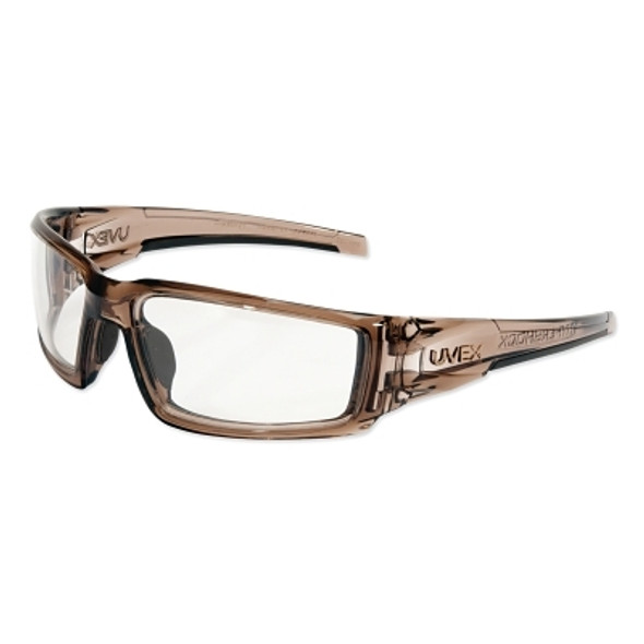 Hypershock Safety Eyewear, Clear Polycarbonate Lens, Uvextreme Plus AF, Smoke Brown Polycarbonate Frame (10 EA / BX)