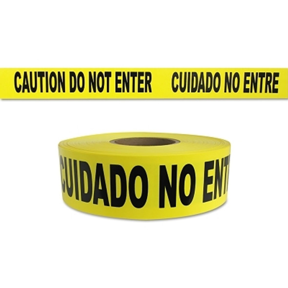 Barricade Tape, 3 in x 1000 ft, 2 mil, Yellow, CAUTION DO NOT ENTER (8 RL / CA)