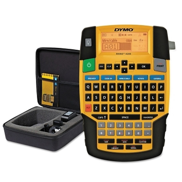 DYMO Rhino 4200 All-Purpose Labeling Tool with QWERTY Keyboard, Kit, Black/Yellow (1 EA / EA)
