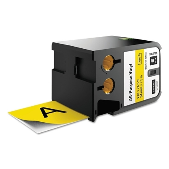 DYMO XTL Label, 24.6 ft x 2 in, Yellow with Black Print (3 EA / CA)