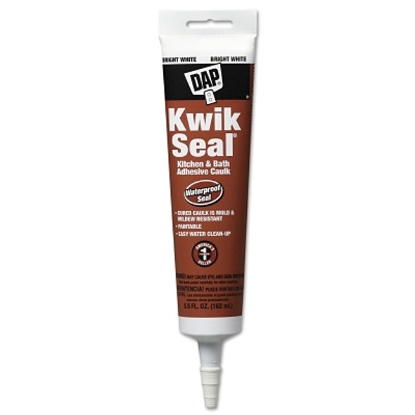 DAP KWIK SEAL Kitchen & Bath Adhesive Sealant, 5-1/2 oz Tube, White (12 EA / CA)
