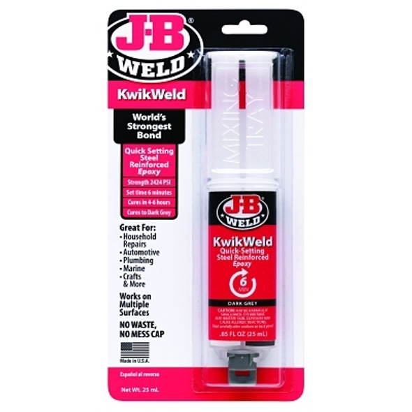 J-B Weld Cold Weld Compounds, 25 mL KwikWeld Syringe Skin Packed, Black (24 EA / CA)