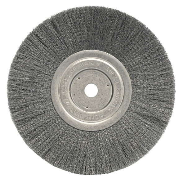 Weiler Narrow Face Crimped Wire Wheel, 8 in D x 3/4 W, .0118 Stainless Steel, 6,000 rpm (1 EA / EA)