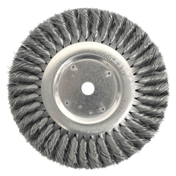 Weiler Standard Twist Knot Wire Wheel, 8 in D x 5/8 in W, .014 in Steel Wire, 6,000 rpm (1 EA / EA)