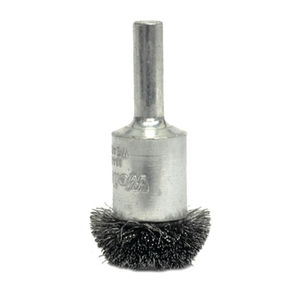 Weiler Stem-Mounted Circular Flared End Brushes, Steel, 25,000 rpm, 1" (1 EA / EA)