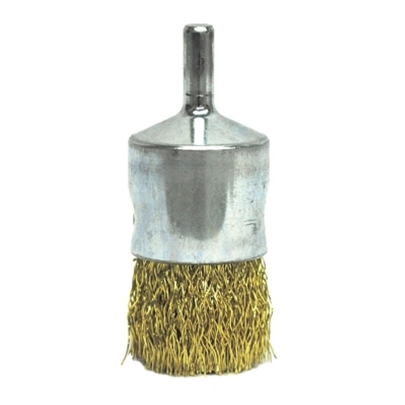 Weiler Coated Cup Crimped Wire End Brush, Steel, 22,000 rpm, 1 in x 0.006 in (10 EA / CTN)