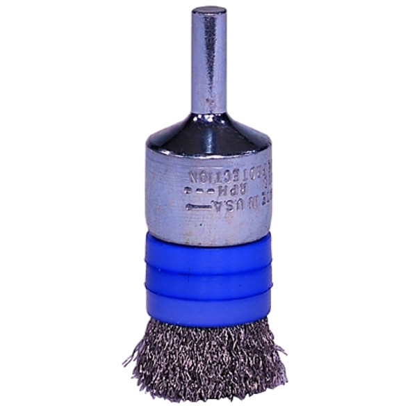 Weiler Banded Crimped Wire End Brush, Steel, 3/4 in x 0.008 in, 20,000 rpm (1 EA / EA)