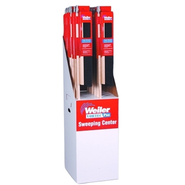 Weiler Medium Sweeping Broom Display Packs, 18 in, 3 in Trim L, Black Synthetic (1 EA / EA)