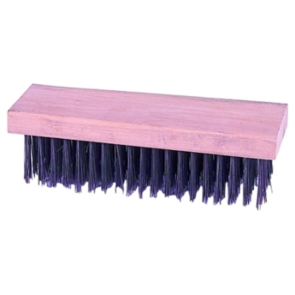 Weiler Block Type Scratch Brushes, 7 1/4", 6X19 Rows, Round Steel Wire, Wood Handle (1 EA / EA)