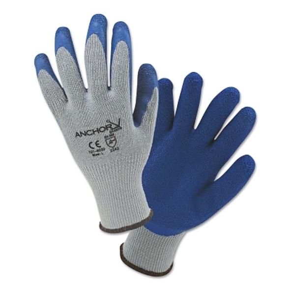Latex Coated Gloves, Medium, Blue/Gray (12 PR / DZ)