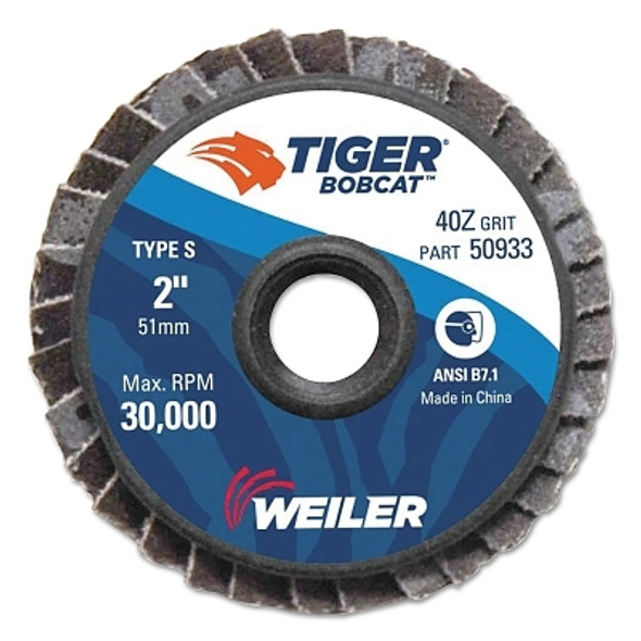 Weiler Bobcat Flat Style Flap Discs, 2 in, 40 Grit, 30,000 rpm (1 EA / EA)
