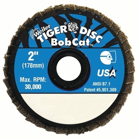 Weiler Bobcat Flat Style Flap Discs, 2 in, 60 Grit, 30,000 rpm (1 EA / EA)