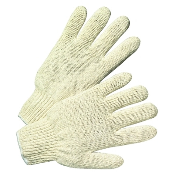 7-ga Standard Weight Seamless String-Knit Gloves, Large, Knit Wrist, Natural White (12 PR / DOZ)