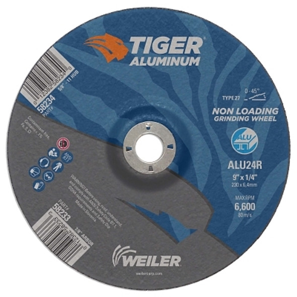 Weiler Aluminum Combo Wheels, 9 in Dia., 7/8 in Arbor, Type 27, 24 Grit, Alum. Oxide (10 EA / PK)