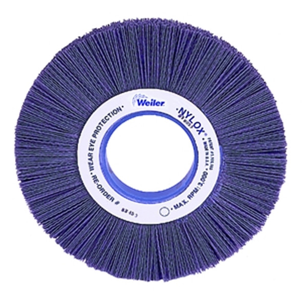 Weiler Nylox Crimped-Filament Wheel Brush, 6 in D x 1 in W, 3,600 rpm (1 EA / EA)
