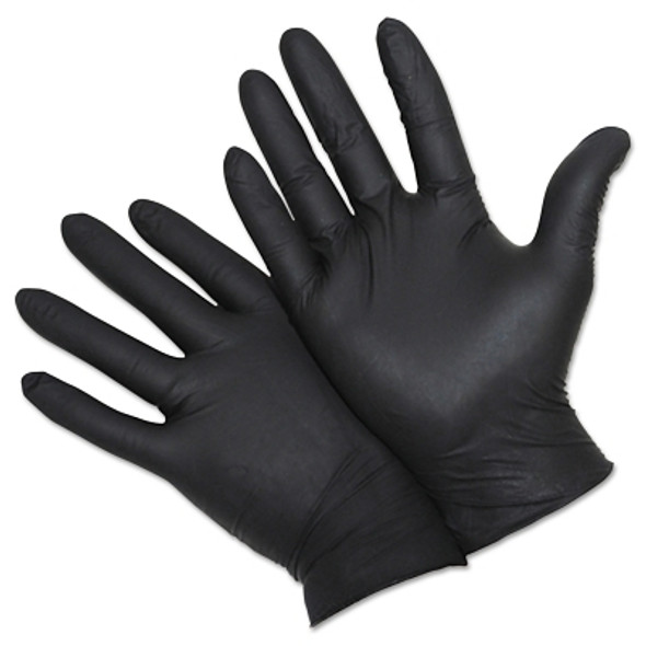 West Chester 2920 Industrial Grade Powder-Free Nitrile Disposable Gloves, Beaded Cuff, 5 mil, 2X-Large, Black (1 BX / BX)