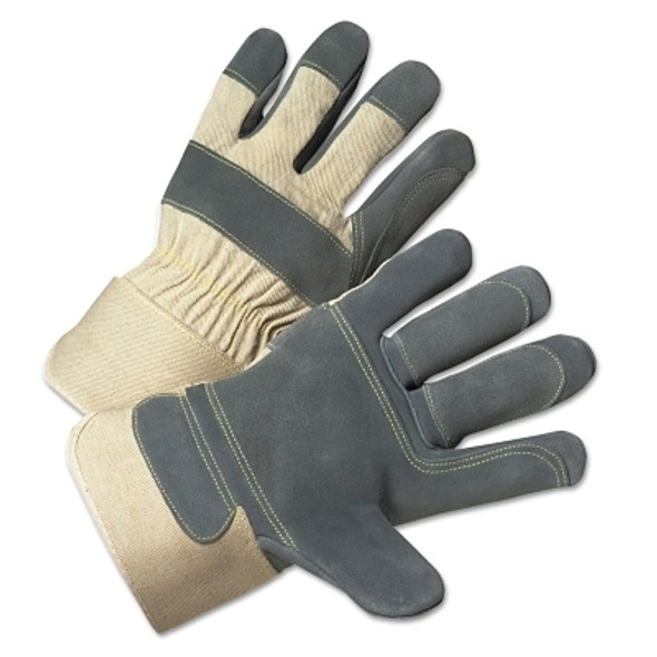 2000 Series Leather Palm Gloves, Medium, Cowhide, Leather, Canvas, Pearl Gray (12 PR / DZ)