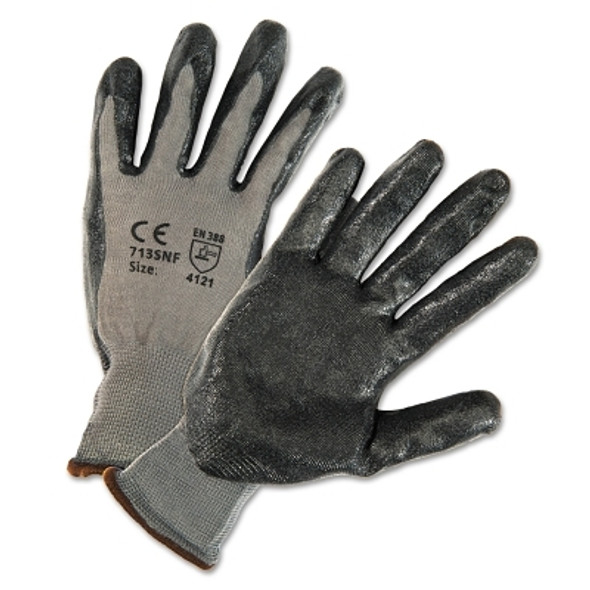 PosiGrip Foam Nitrile Palm-Coated Polyester Gloves, Large, Gray Shell (12 PR / DZ)