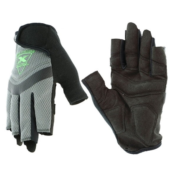 Extreme Work 5 Dex Fingerless Gloves, Synthetic Leather, Medium, Black/Gray (1 PR / PR)