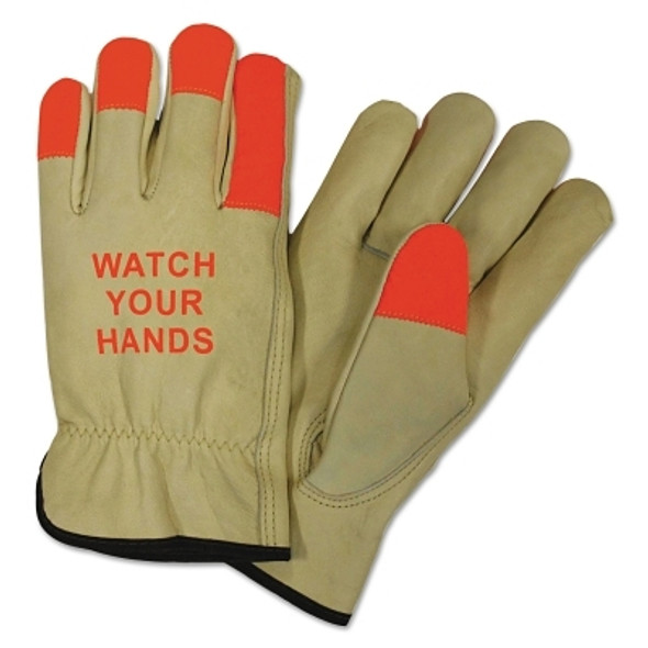 Driver Gloves, Grain Cowhide Leather, Large, Brown (12 PR / DZ)