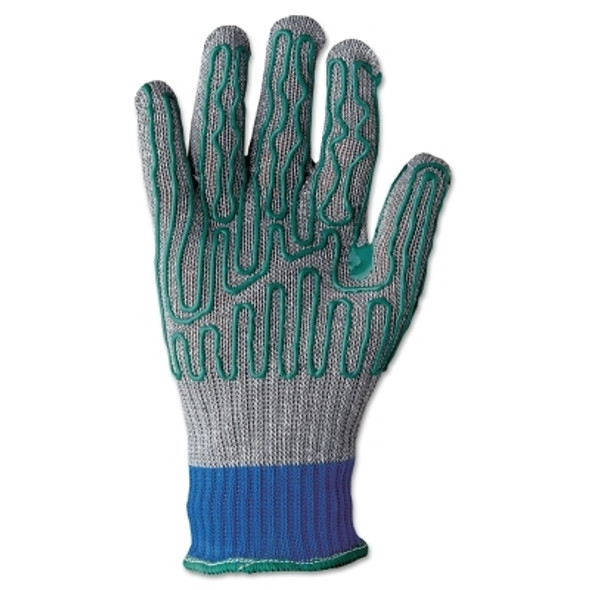 Whizard Silver Talon with Grip Pattern Gloves, Sm, Gray/Blue with Green Pattern (6 PC / PK)