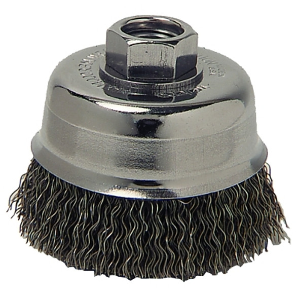 Anchor Brand Crimped Wire Cup Brush, 3 in Dia, 5/8 in-11 Arbor, 0.012 in Stainless Steel (1 EA / EA)