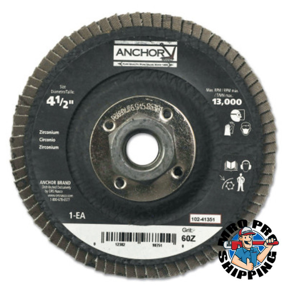 ANCHOR BRAND 4-1/2" HD 27 FLAT 7/8 AH40Z FLAP DISC (10 EA / BX)