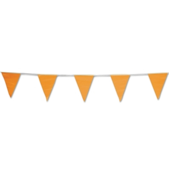 Pennants, Vinyl, 9 in x 12 in, Orange, 60 ft String (1 EA)