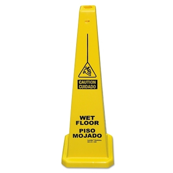 Lamba Safety Cone,  Piso Mojado/Wet Floor, Yellow (1 EA)