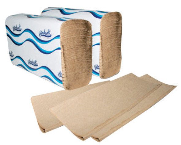 Windsoft Folded Hand Towels, Single-Fold, Brown (16 CA/EA)