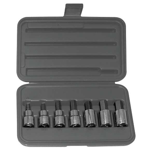 Wright Tool 7 Piece Hex Bit Socket Sets, 1/2 in, Inch (1 SET / SET)