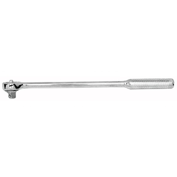 1/2 in Drive Ratchets, Round 15 in, Chrome, Knurled Handle (1 EA)