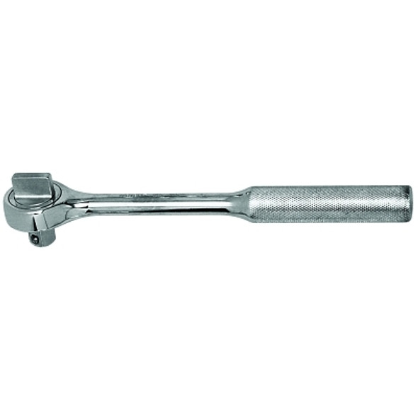 1/2 in Drive Ratchets, Round,10 1/4 in, Chrome, Knurled Handle, Raised Cap (1 EA)