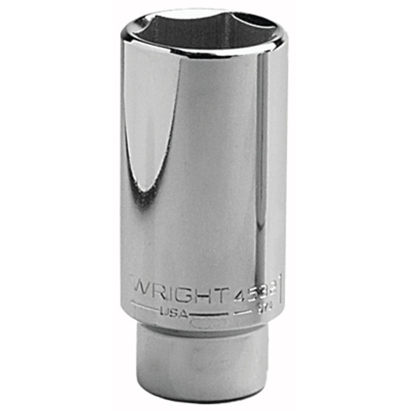 Wright Tool 1/2" Dr. Deep Sockets, 1/2 in Drive, 1 1/2 in, 12 Points (1 EA / EA)