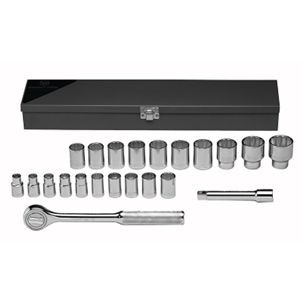 Wright Tool 22 Piece Standard Metric Socket Sets, 1/2 in, 12 Point (1 SET / SET)