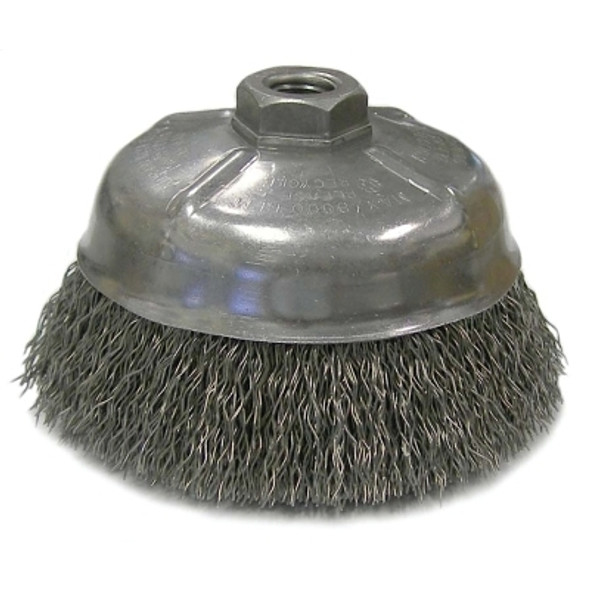 Anchor Brand Crimped Wire Cup Brushes, 5 in Dia., 0.02 in Carbon Steel Wire (1 EA / EA)