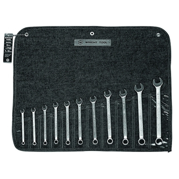 Wright Tool 11 Pc Combination Wrench Sets, 12 Points, Metric, Chrome Plated (1 SET / SET)