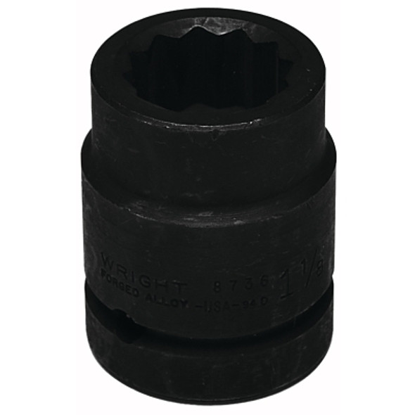Wright Tool 1" Dr. Standard Impact Sockets, 1 in Drive, 3 1/4 in, 6 Points (1 EA / EA)